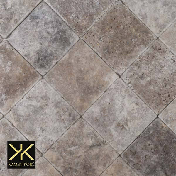 travertin silver tiles 10x10cm kamen